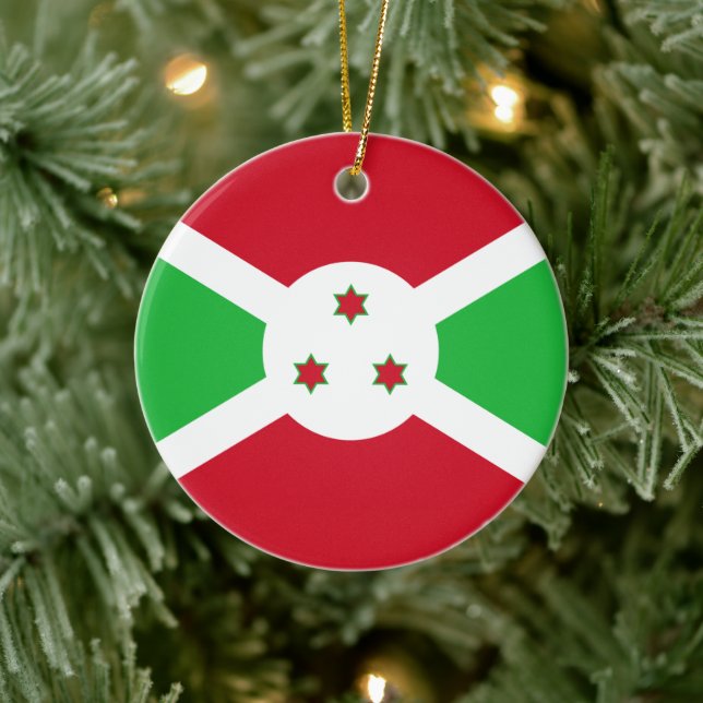 Flagge Burundis Keramik Ornament (Baum)