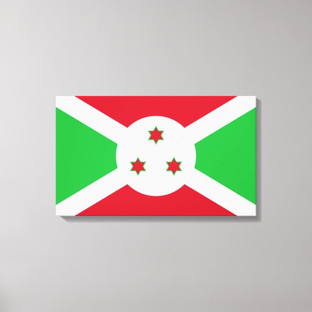 Flagge Burundis Leinwanddruck (Vorderseite)