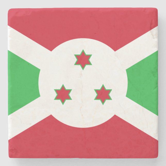 Flagge Burundis Steinuntersetzer (Vorderseite)