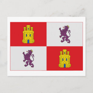 Flagge Castilla y León Postkarte