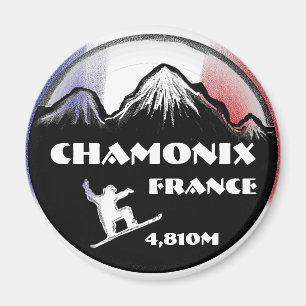 Flagge Chamonix Frankreich Snowboard-Kunstmagnet Magnet
