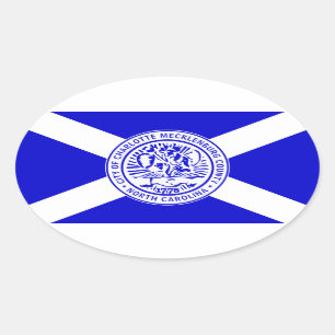 Flagge Charlotte, NC Ovaler Aufkleber
