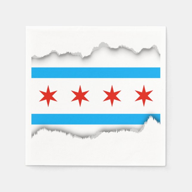 Flagge Chicagos Serviette (Vorderseite)