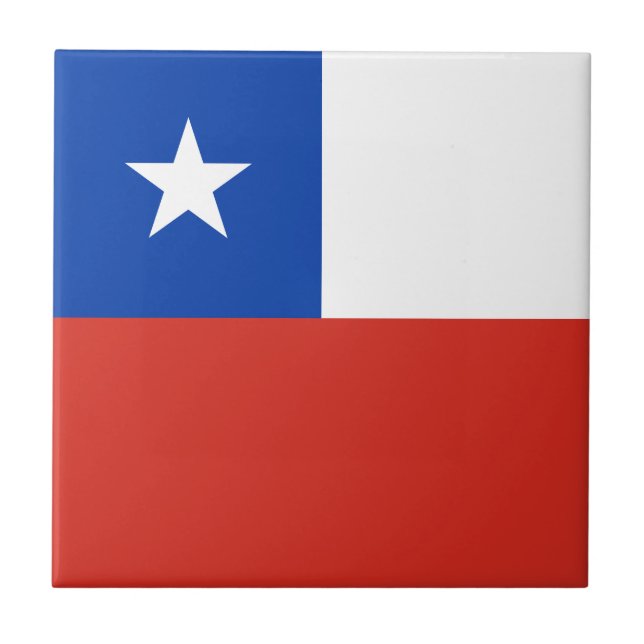 Flagge Chiles Fliese (Vorderseite)
