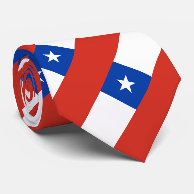 Flagge Chiles Krawatte (Gerollt)