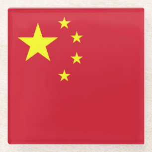 Flagge Chinas Glasuntersetzer