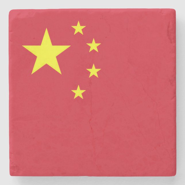 Flagge Chinas Steinuntersetzer (Vorderseite)