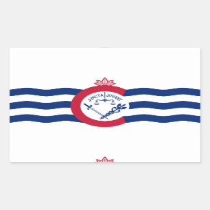 Flagge Cincinnati, rechteckiger Ohio-Aufkleber Aufkleber