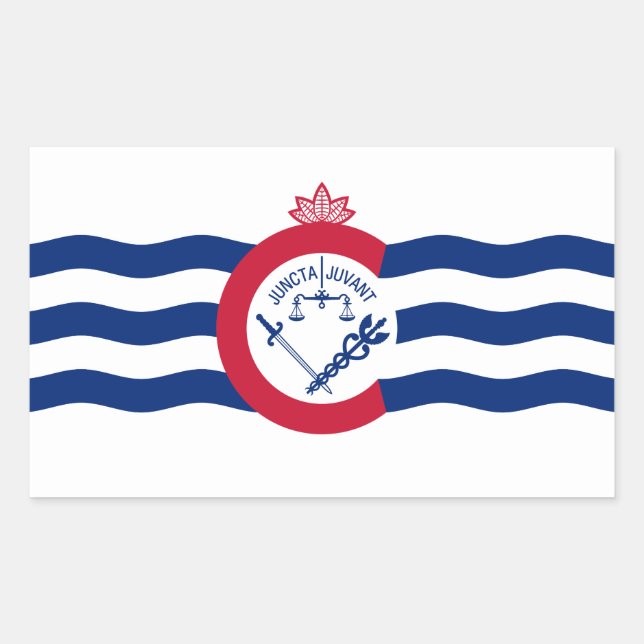 Flagge Cincinnati, rechteckiger Ohio-Aufkleber Rechteckiger Aufkleber (Vorderseite)