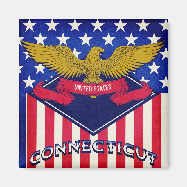 Flagge Connecticut USA Magnet (Vorne)