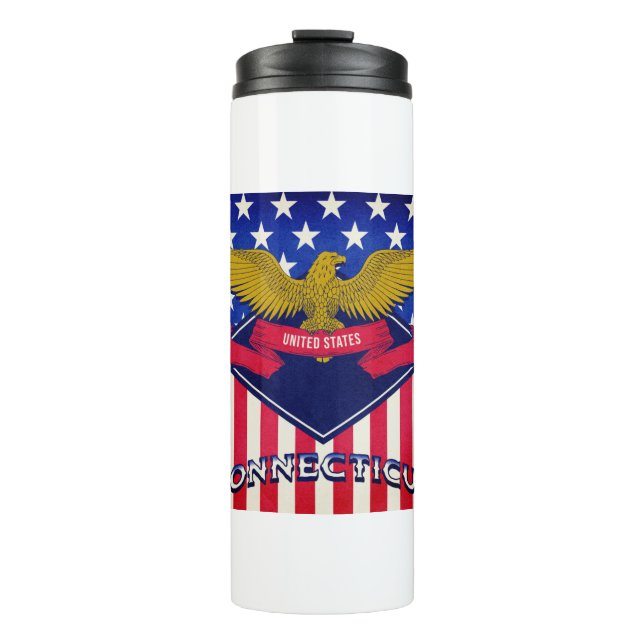 Flagge Connecticut USA Thermosbecher (Vorderseite)