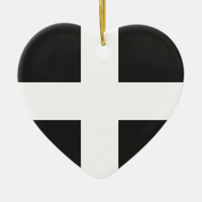 Flagge Cornwall Kernow St. Pirans Keramik Ornament (Vorne)