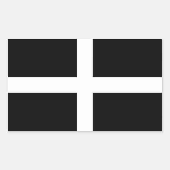 Flagge Cornwall Rechteckiger Aufkleber (Vorderseite)