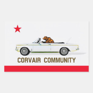 Flagge Corvair, Kalifornien EM Rechteckiger Aufkleber