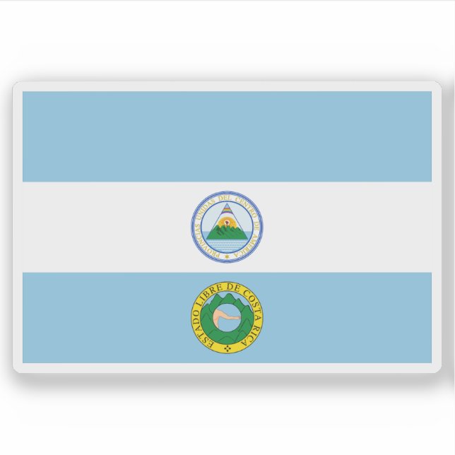 Flagge Costa Ricas (1824) Aufkleber (Vorderseite)