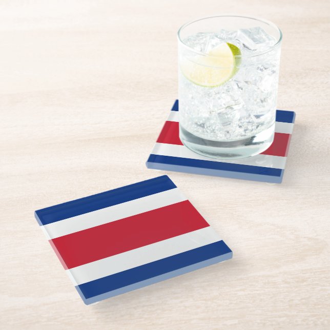 Flagge Costa Ricas Glasuntersetzer (Schrägansicht)