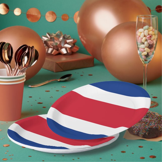 Flagge Costa Ricas Pappteller (Multi)