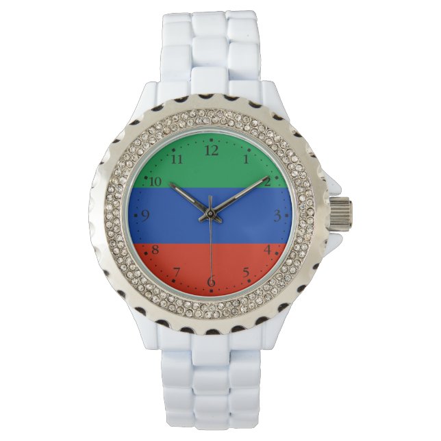 Flagge Dagestan Armbanduhr (Vorderseite)