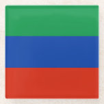 Flagge Dagestan Glasuntersetzer<br><div class="desc">Patriotische Flagge von Dagestan.</div>