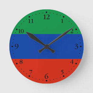 Flagge Dagestan Runde Wanduhr