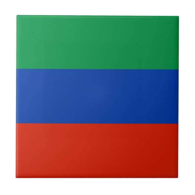 Flagge Dagestans Fliese (Vorderseite)