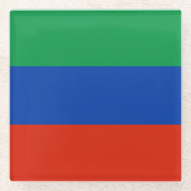 Flagge Dagestans Glasuntersetzer (Vorderseite)