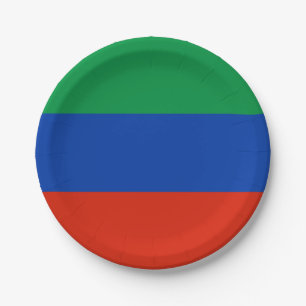 Flagge Dagestans Pappteller