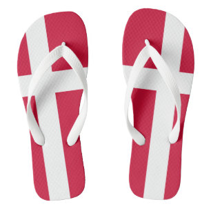 Flagge Dänemarks oder dänischer Stoff Flip Flops