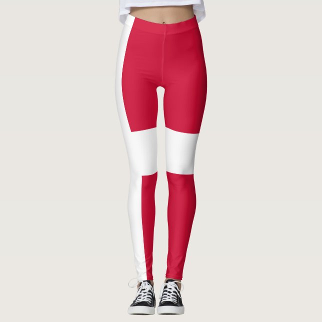 Flagge Dänemarks oder dänischer Stoff Leggings (Vorderseite)