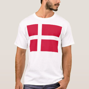 Flagge Dänemarks oder dänischer Stoff T-Shirt