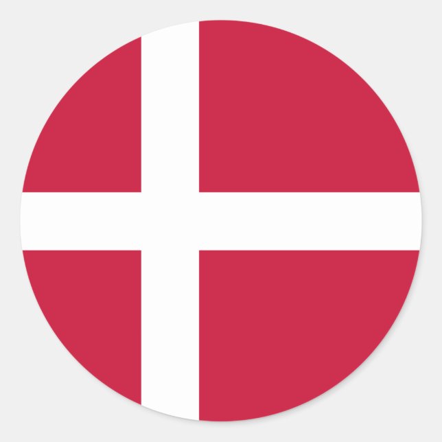 Flagge Dänemarks Runder Aufkleber (Vorderseite)