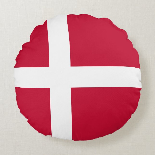 Flagge Dänemarks Rundes Kissen (Vorderseite)