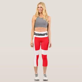 Flagge Dänemarks Yoga Pants Capri Leggings