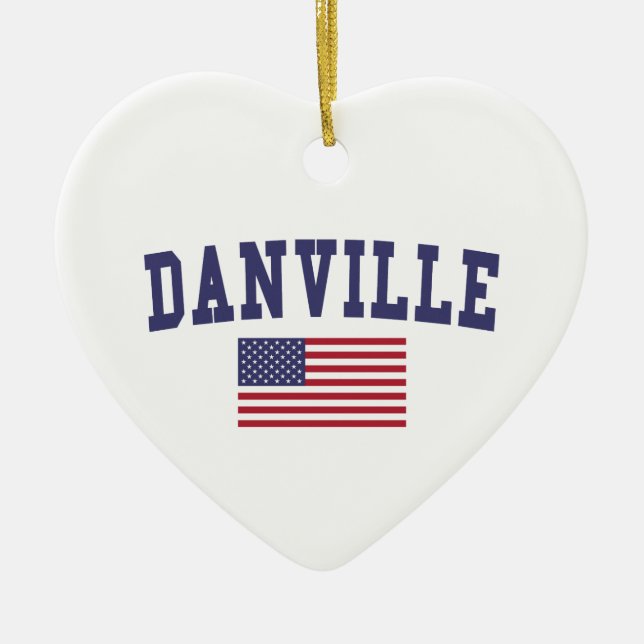 Flagge Danvilles CA US Keramik Ornament (Vorne)