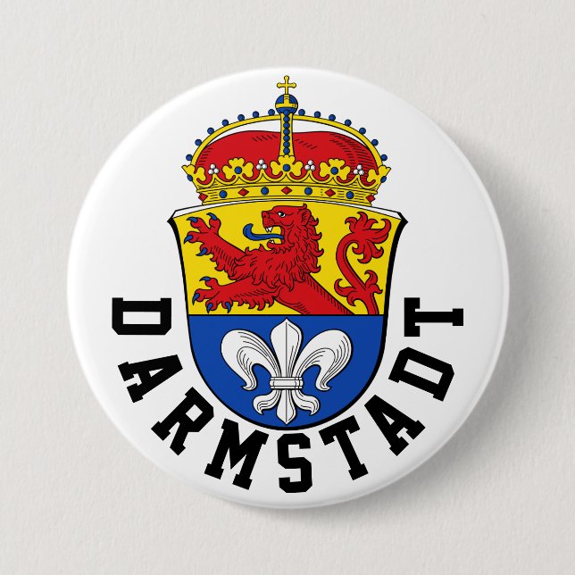Flagge Darmstadt, Deutschland Button (Vorderseite)