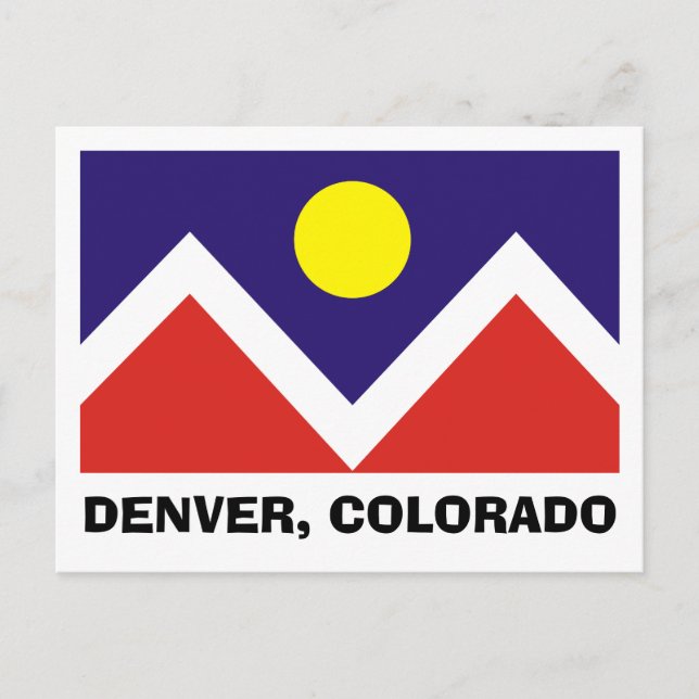 Flagge Denvers, Colorado Postkarte (Vorderseite)
