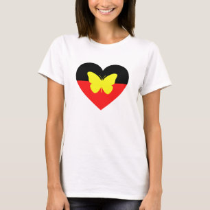 Flagge der Aborigines-Schmetterlinge T-Shirt