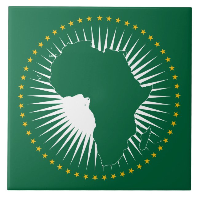 Flagge der Afrikanischen Union (Afrika) (Panafrika Fliese (Vorderseite)