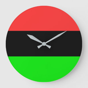 Flagge der afroamerikanischen Diaspora Große Wanduhr