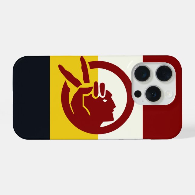 Flagge der American Indian Movement iPhone Hülle (Rückseite (Horizontal))