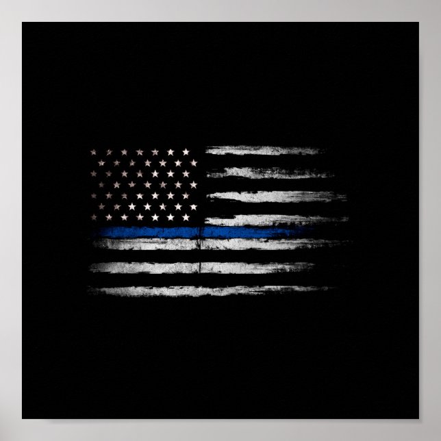 Flagge der American Thin Blue Line Poster (Vorne)