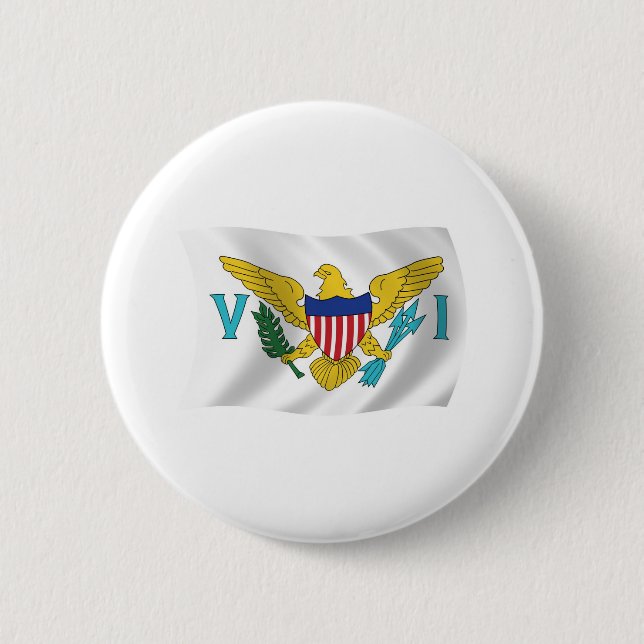 Flagge der Amerikanischen Jungferninseln Knopf Button (Vorderseite)