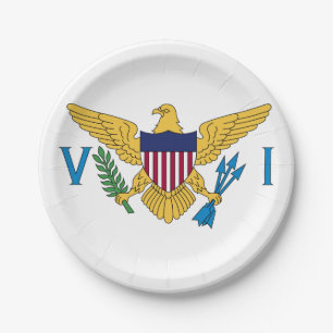 Flagge der Amerikanischen Jungferninseln Pappteller