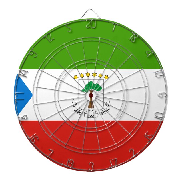 Flagge der Äquatorialen Guinea (Afrika) Dartscheibe (vorne)