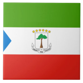 Flagge der Äquatorialen Guinea (Afrika) Fliese
