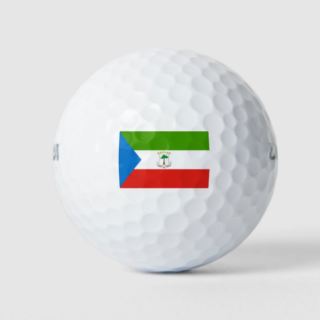 Flagge der Äquatorialen Guinea (Afrika) Golfball (Vorderseite)