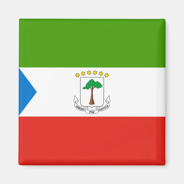 Flagge der Äquatorialen Guinea (Afrika) Magnet (Vorne)
