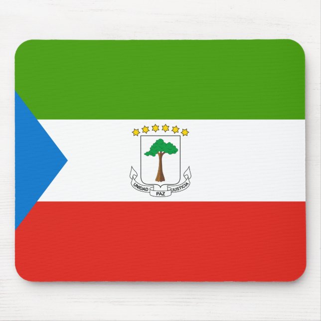 Flagge der Äquatorialen Guinea (Afrika) Mousepad (Vorne)