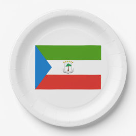 Flagge der Äquatorialen Guinea (Afrika) Pappteller