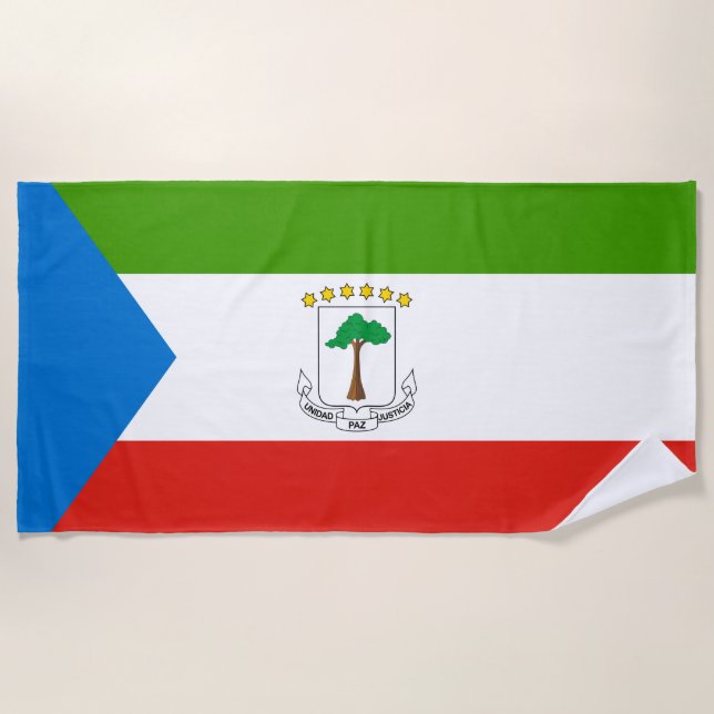 Flagge der Äquatorialen Guinea (Afrika) Strandtuch (Vorderseite)